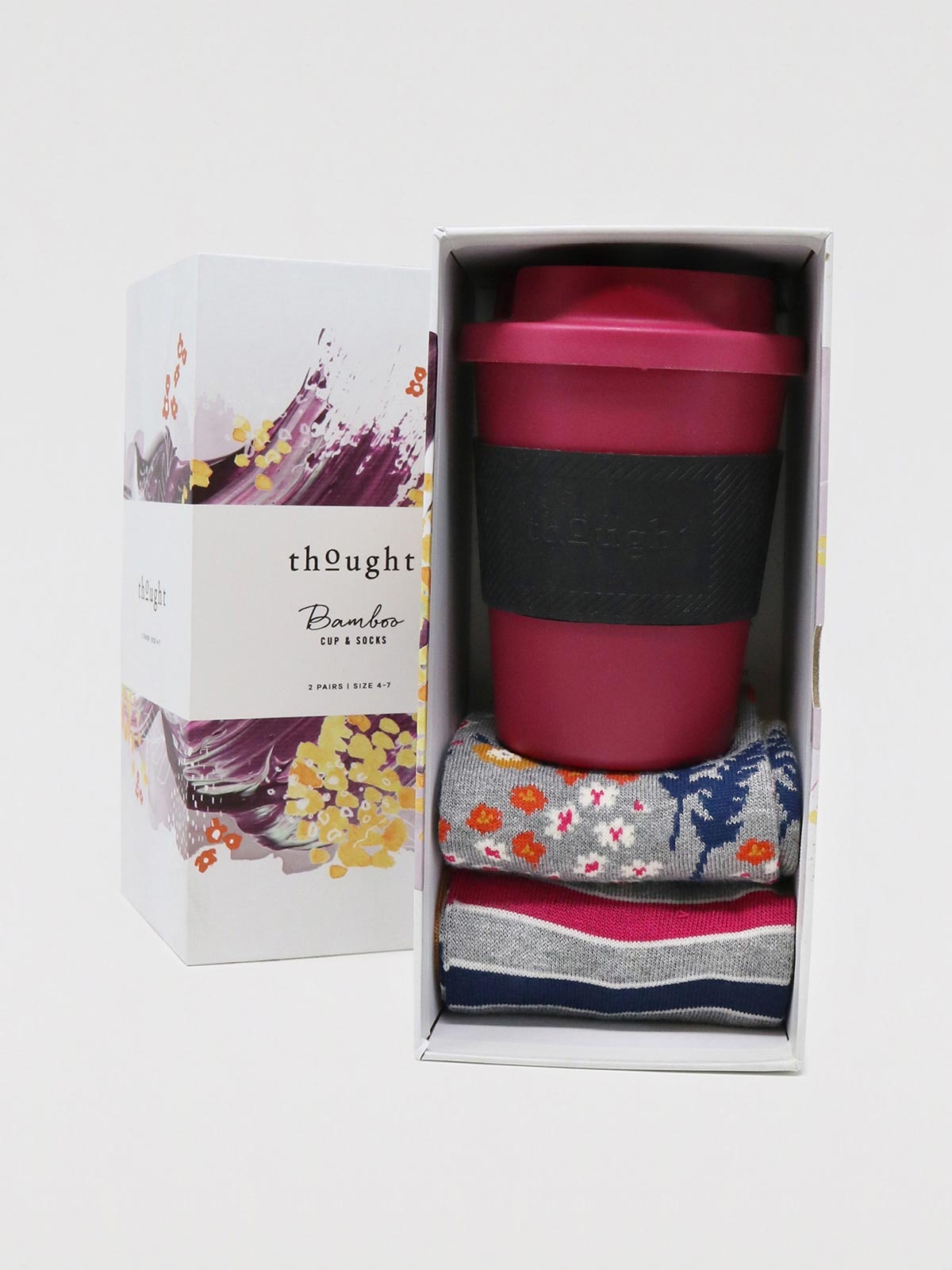 Zebina PLA and Bamboo Coffee Cup and Sock Gift Box