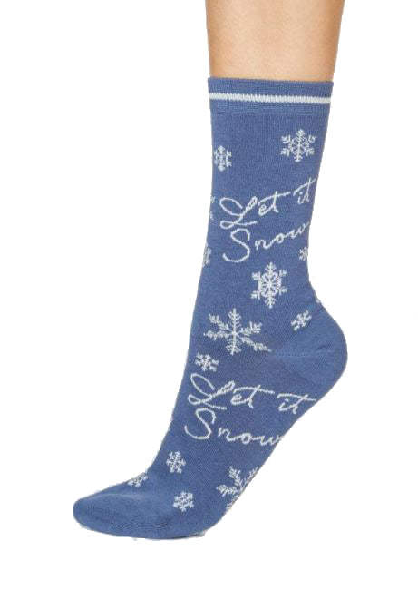 Bobbie Snow Socks - Blue Slate