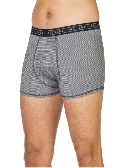 Michael Stripe Bamboo Jersey Boxer - Grey Marle