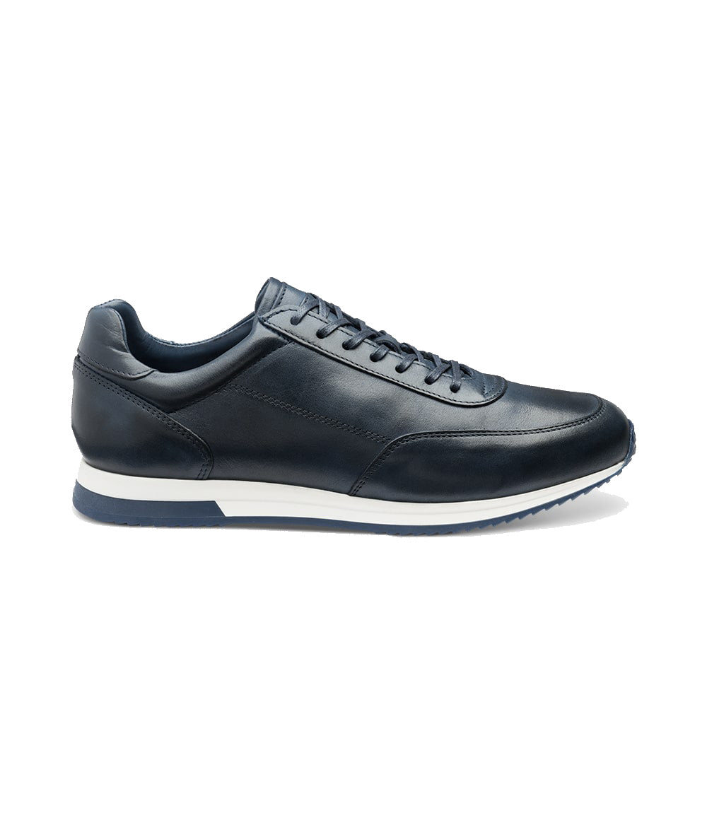 Bannister Leather Trainer - Navy