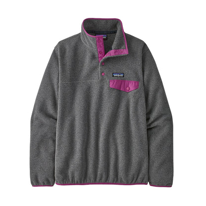 Lightweight Synchilla Snap-T Fleece Pullover - Nickel/Amaranth Pink