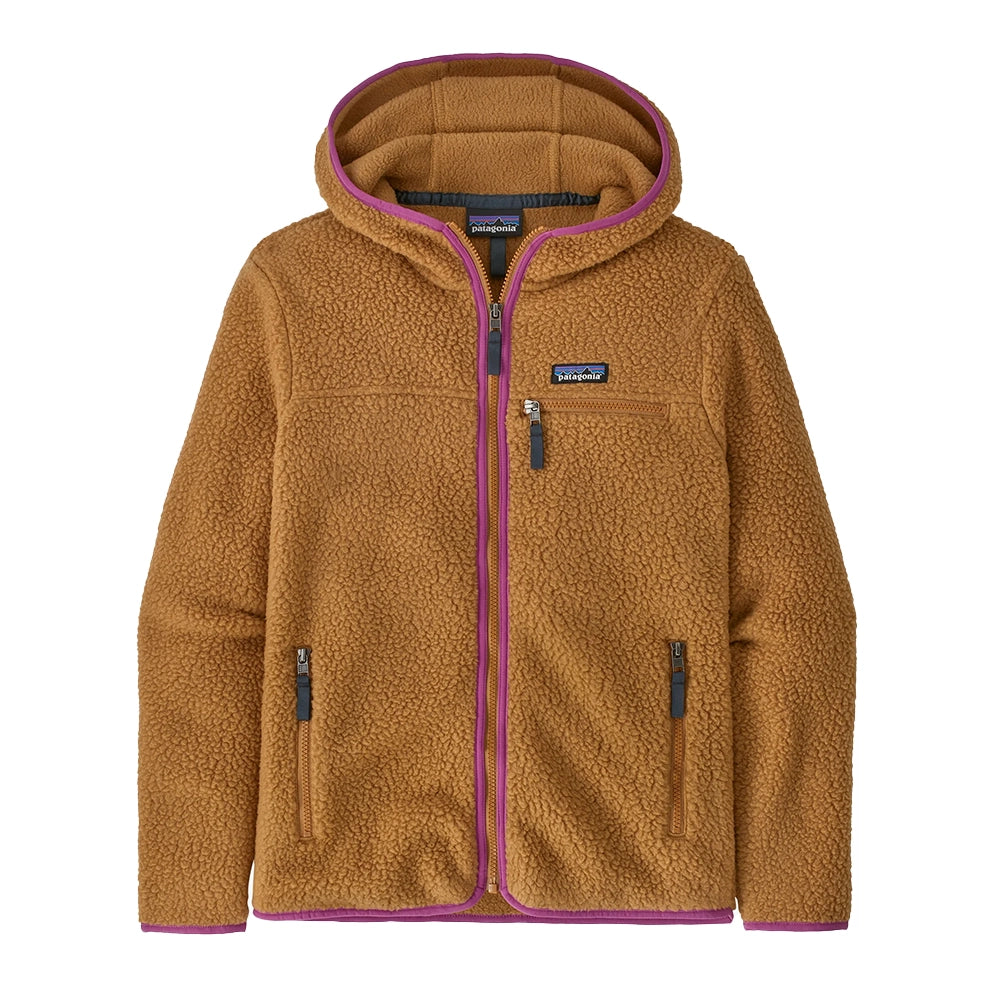 Retro Pile Fleece Hoody - Nest Brown w/Amaranth Pink