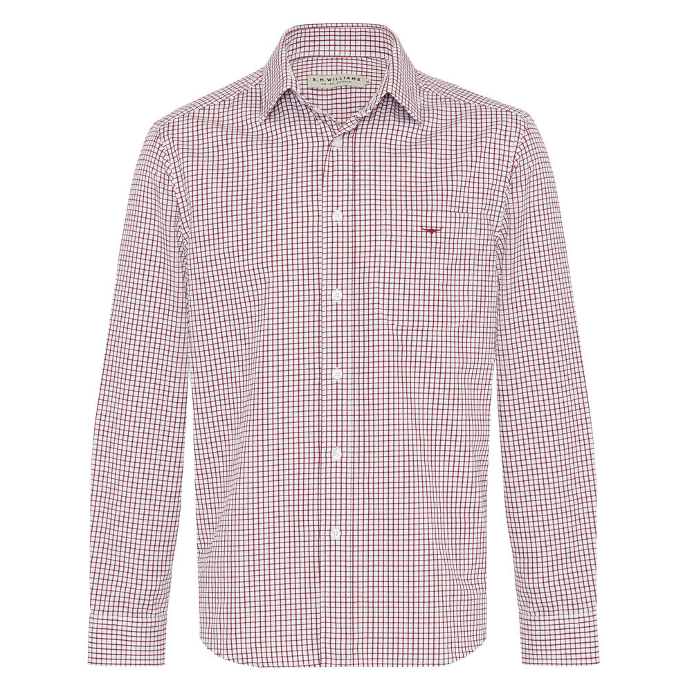 Collins Shirt - Burgundy/White