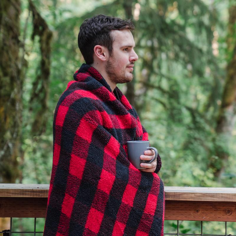 Sherpa Fleece Blanket - Buffalo Check