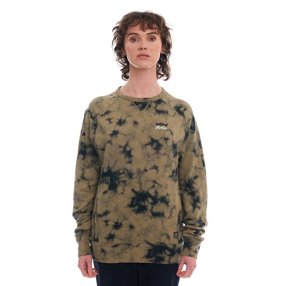 Artilectual Crew Script Sweater - Tie Dye