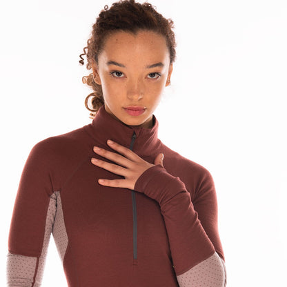 Darkhorse 185 Zoned 1/4 Zip Baselayer - Andorra/Twilight Mauve