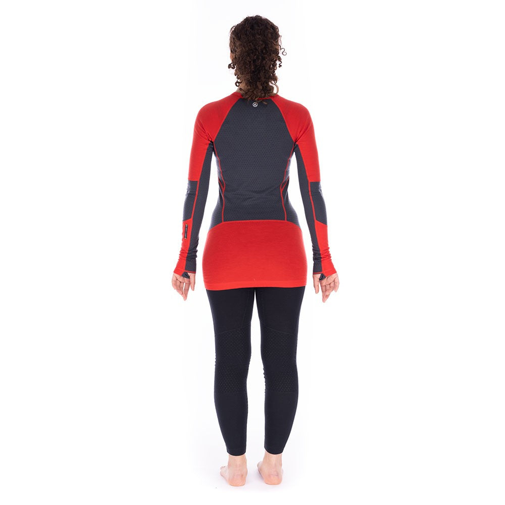 Darkhorse 185 Zoned Crew Top - Super Red/Dusk Blue