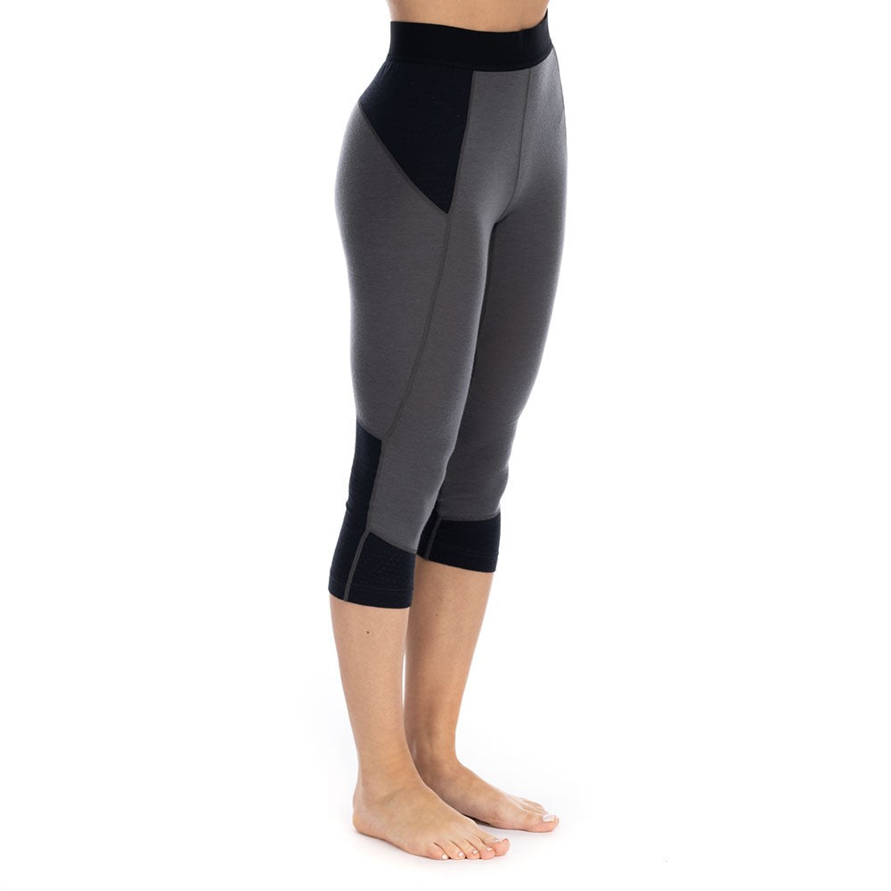 Goldhill 125 Zoned 3/4 Leggings - Ash/Black