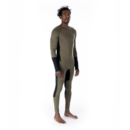 Goldhill 125 Zoned Crew Top - Deep Olive/Black