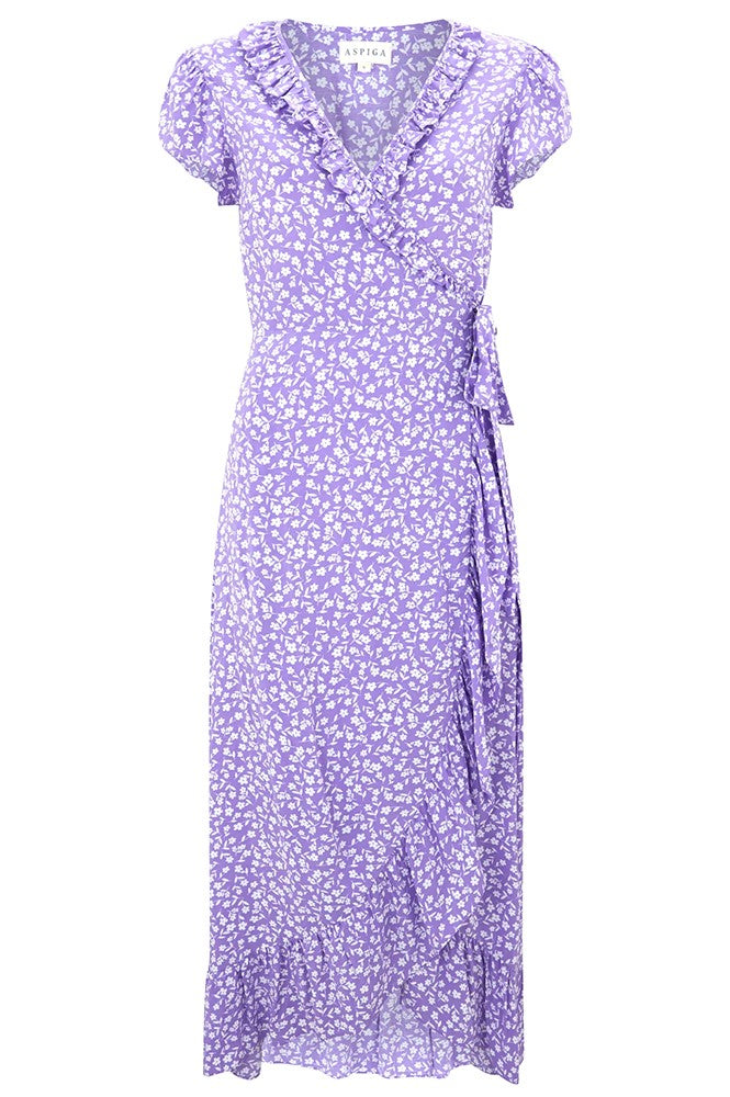 Demi Wrap Dress - Daisy Flower Lilac