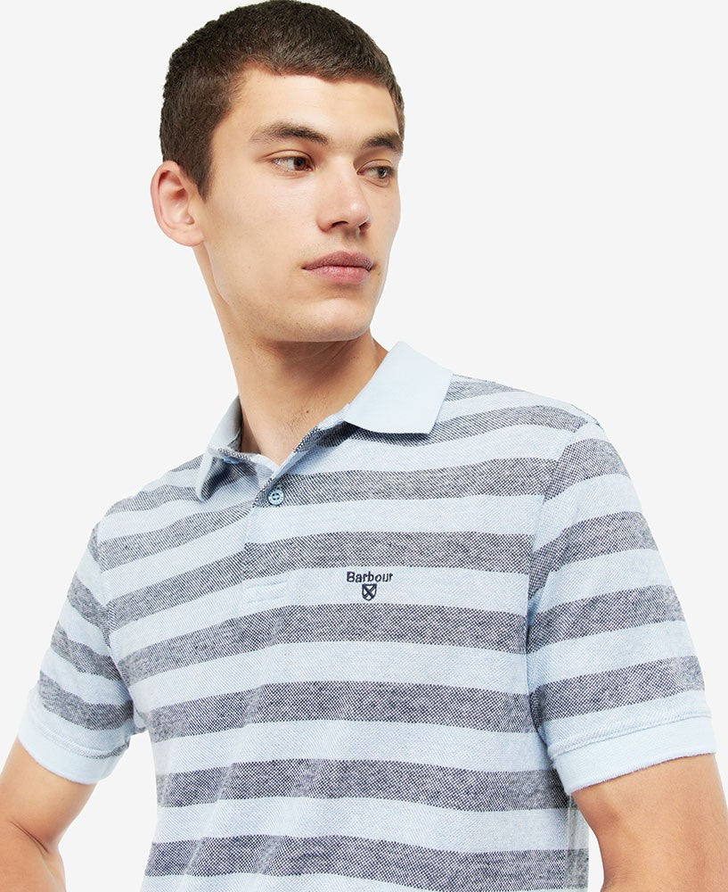 Thorley Striped Polo Shirt - Powder Blue