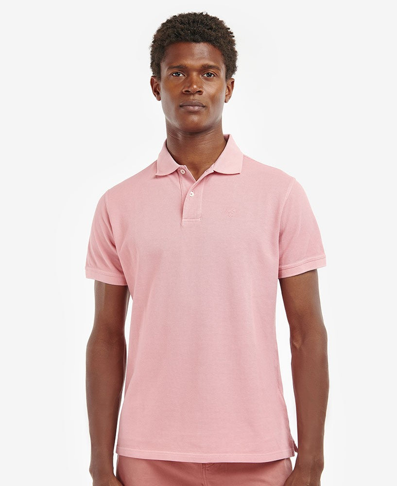 Washed Sports Polo Shirt - Pink Salt