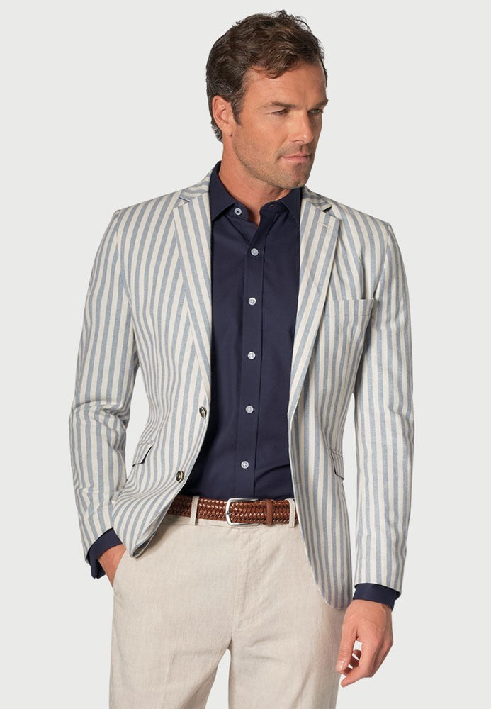 Roope Stripe Jacket - Blue