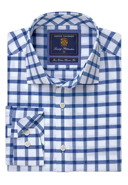 Peached Finish Cotton Oxford Shirt - Navy