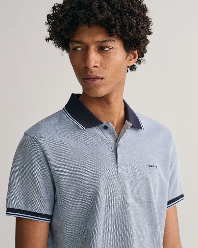 4-Colour Oxford Pique Polo Shirt - Gentle Blue