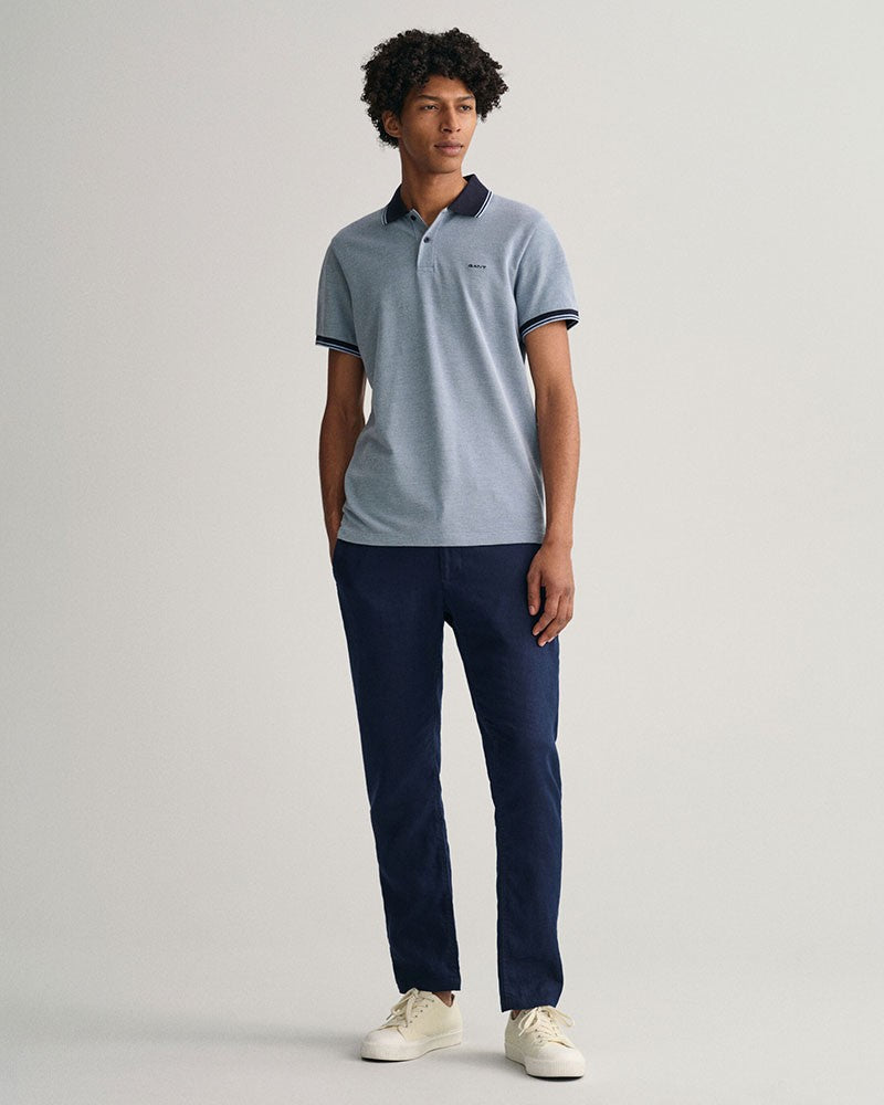 4-Colour Oxford Pique Polo Shirt - Gentle Blue