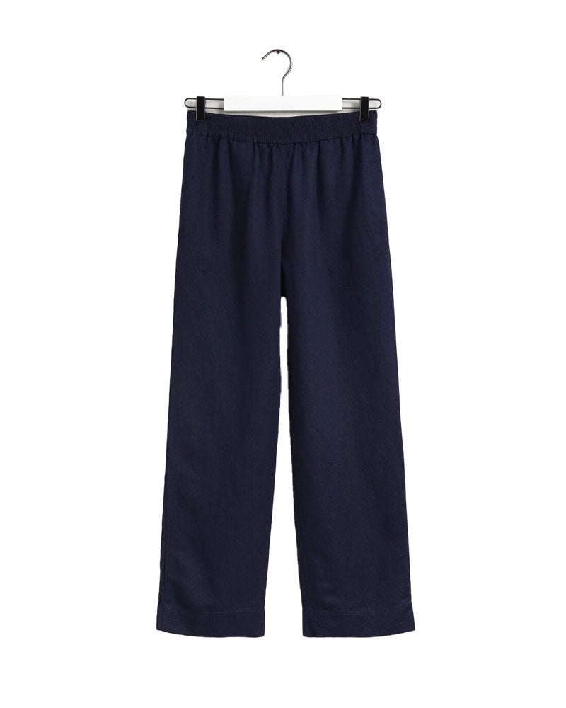 Linen Viscose Pull-On Pants - Evening Blue