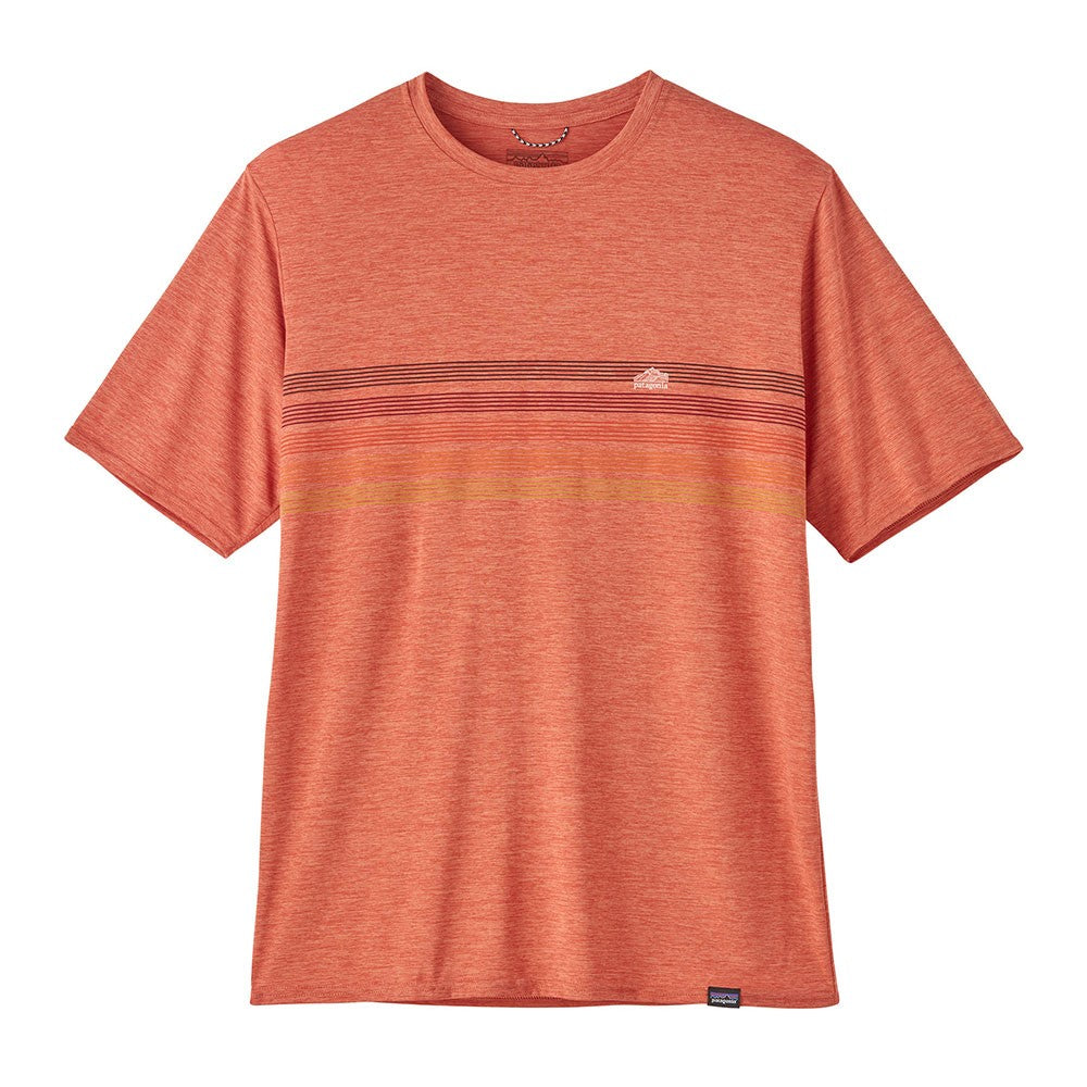 Cap Cool Daily Graphic Shirt - Line Logo Ridge Stripe: Quartz Coral X-Dye