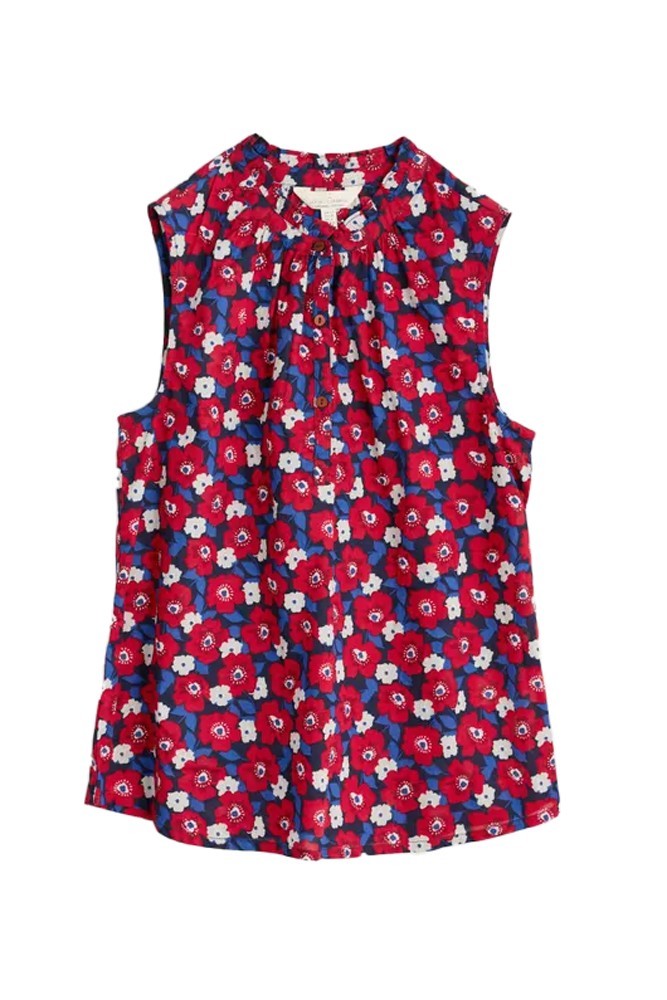 Flower Fields Vest - Poppy Field Maritime