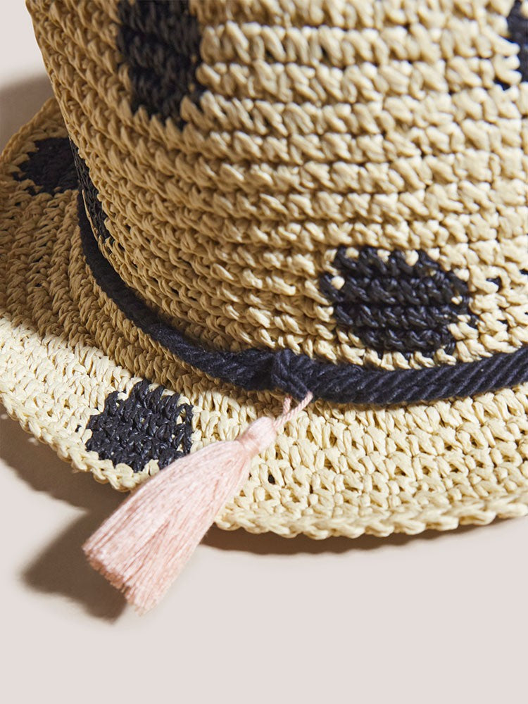 Spot Trilby Hat - Natural Multi