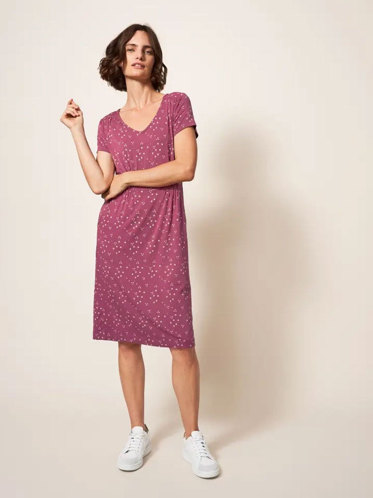 Tallie Eco Vero Jersey Dress - Plum Multi