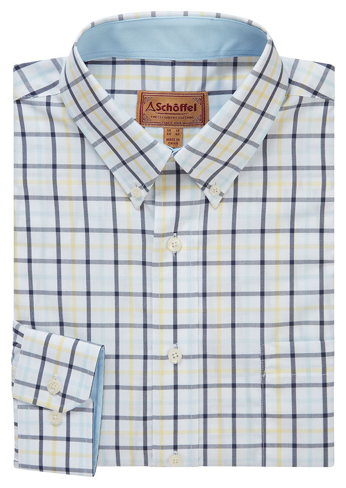 Holkham Classic Shirt - Pale Blue/Lemon/Navy