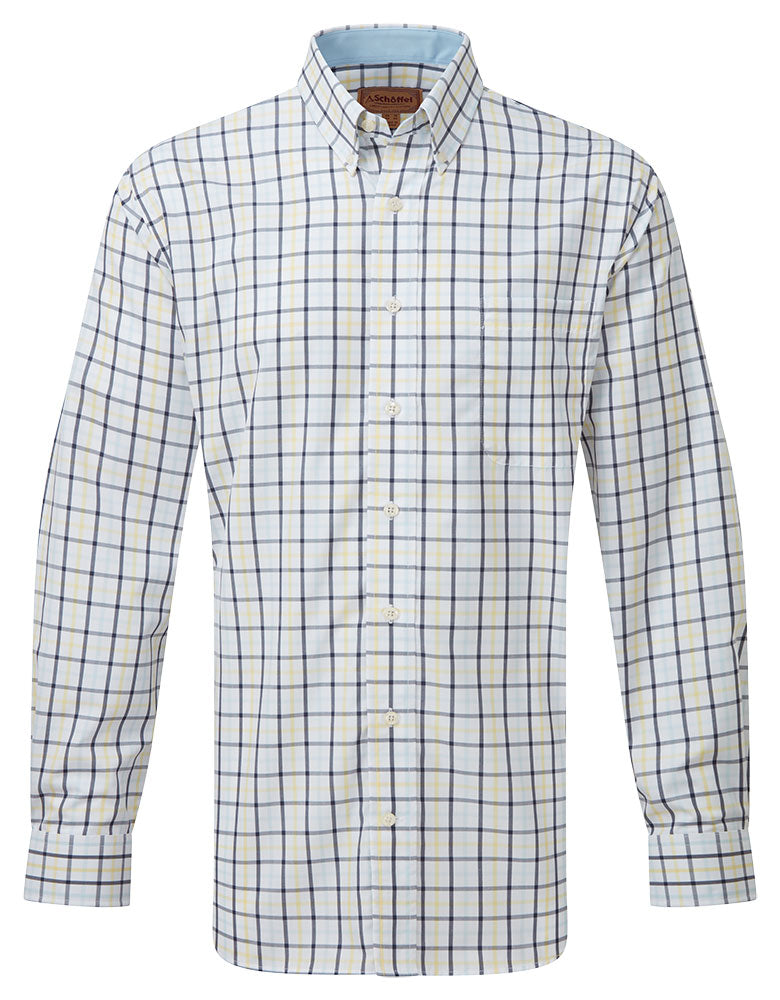 Holkham Classic Shirt - Pale Blue/Lemon/Navy