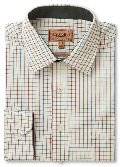 Burnham Tattersall Classic Shirt - Olive Tattersall