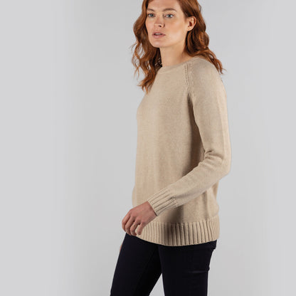 Cornwall Cotton Crew Jumper - Oat