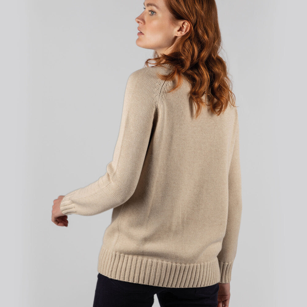 Cornwall Cotton Crew Jumper - Oat