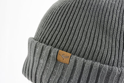 Waterproof Cold Weather Roll Cuff Beanie - Grey