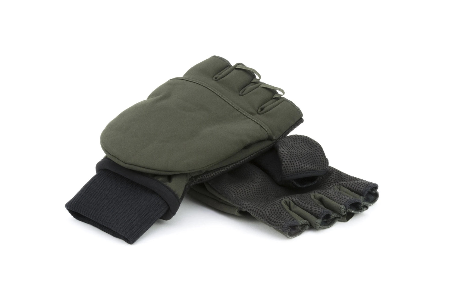 Windproof Cold Weather Convertible Mitt - Olive Green/Black