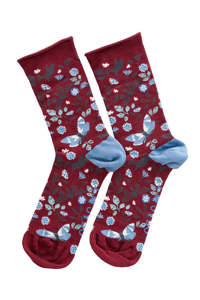 Bamboo Arty Socks - Butterfly Loop Currant