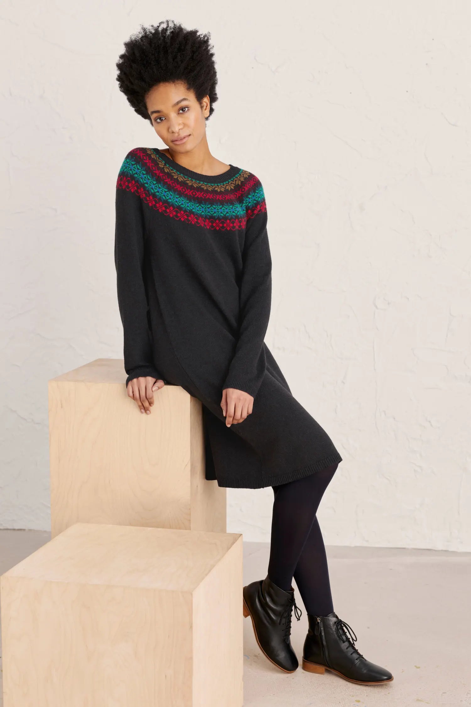 Centrepiece Knitted Dress - Ripe Berry Onyx Mix