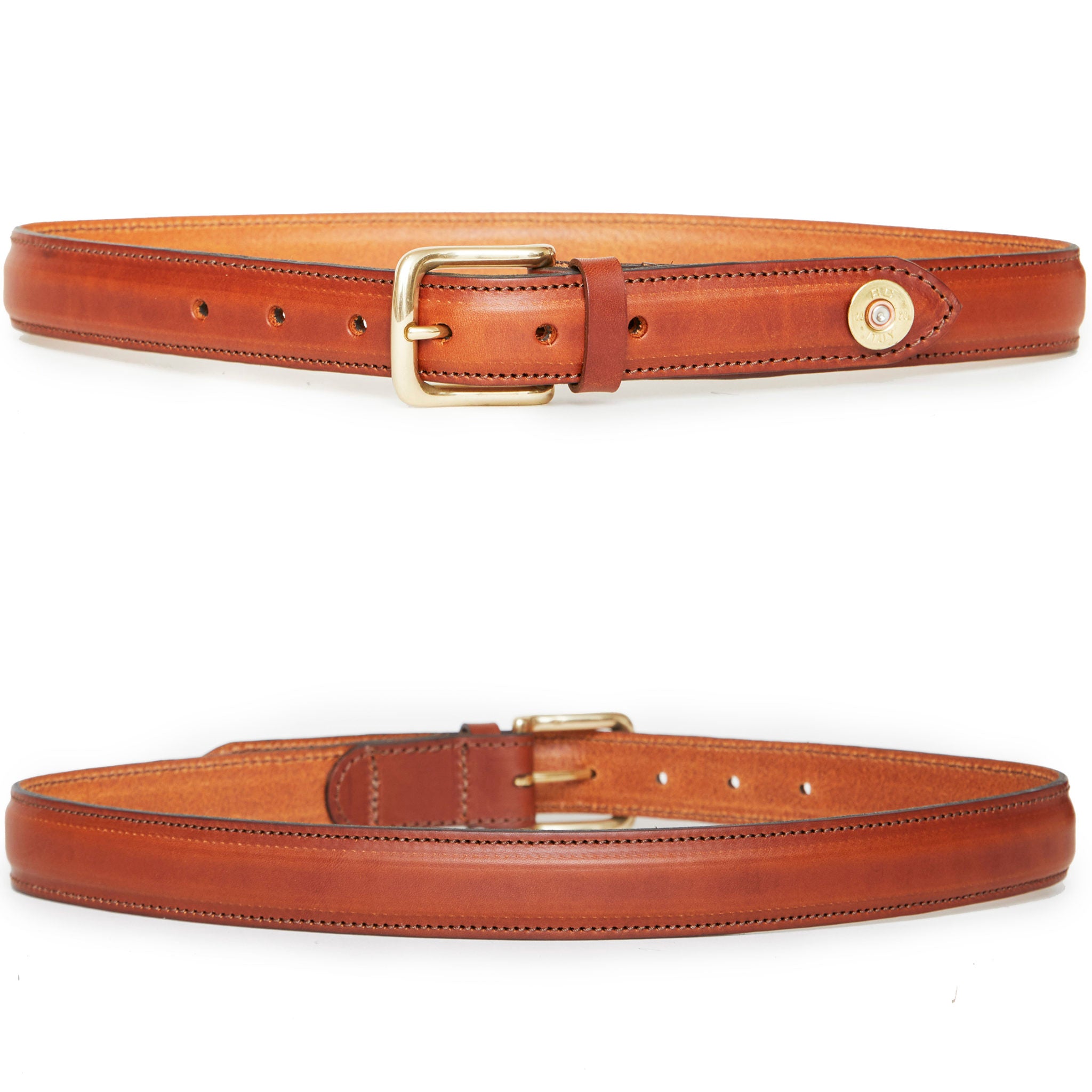 Stow Field Leather Belt with Cartridge Tip - Cognac