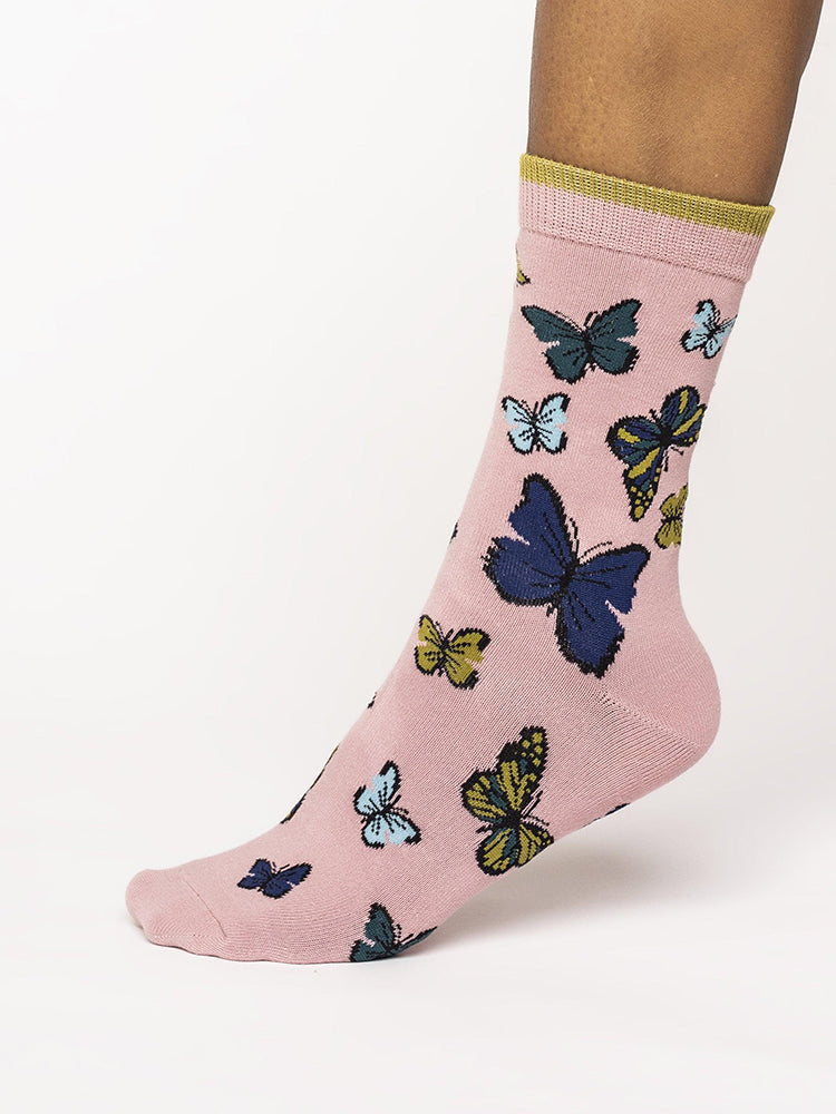 GOTS Butterfly Socks - Blush Pink