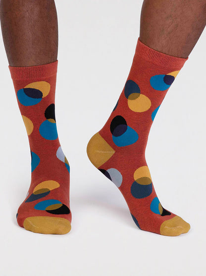 Laurent Gots Organic Cotton Circle Socks - Clay Red
