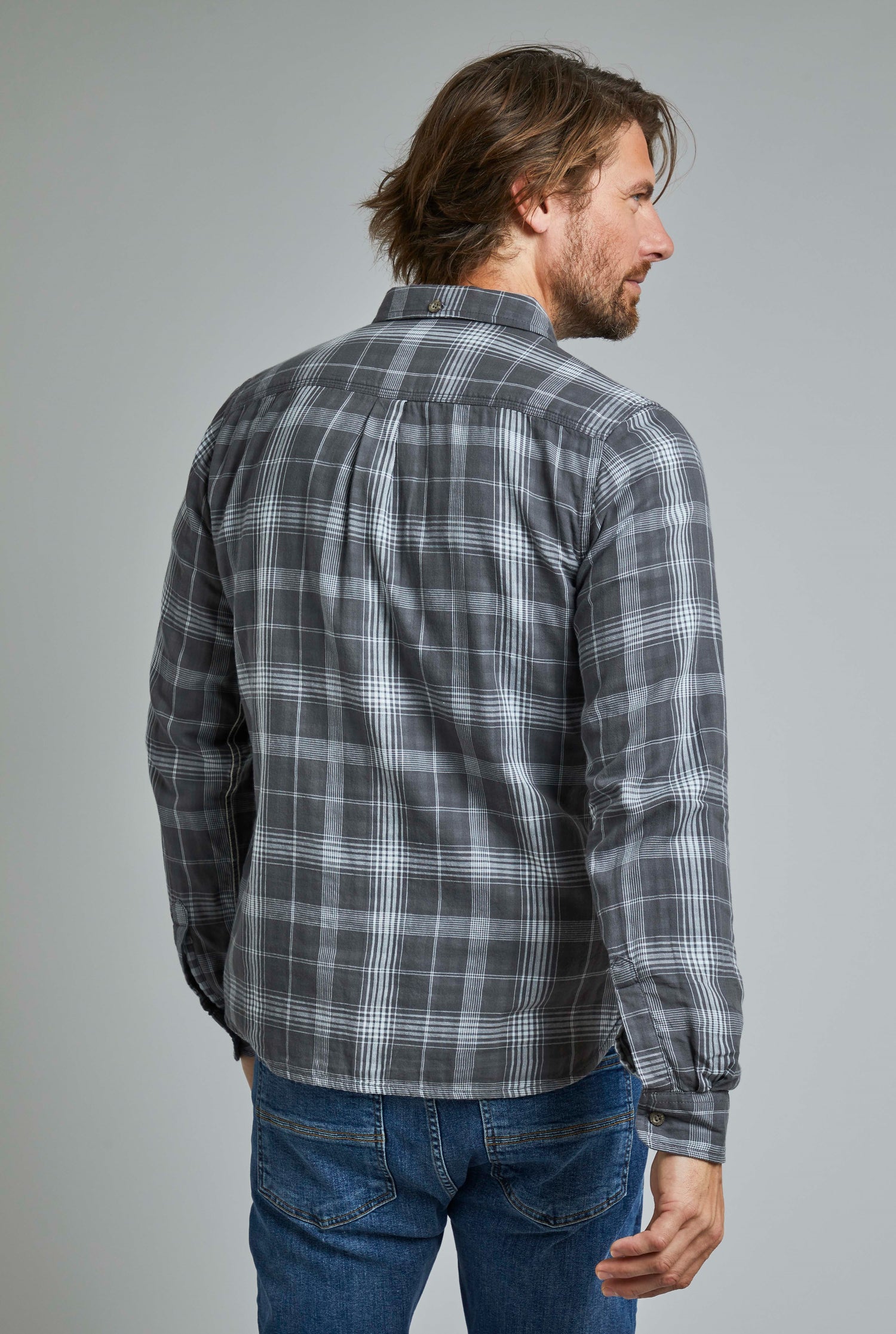 Lindale Long Sleeve Check Shirt - Cement