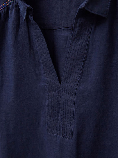 Blaire Linen Tunic - Dark Navy