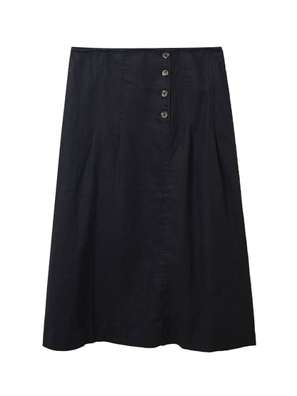 Ciara Linen Skirt - Washed Black