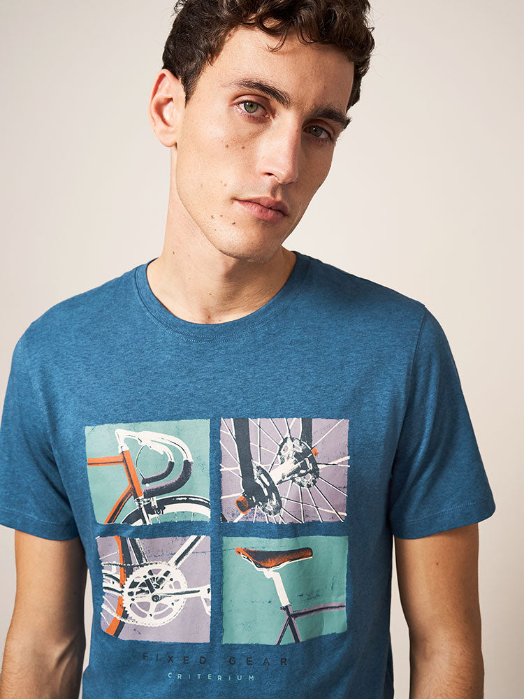 Fixed Gear Graphic Tee - Mid Blue