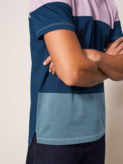 Linwood Colourblock Short Sleeve Tee - Dark Navy