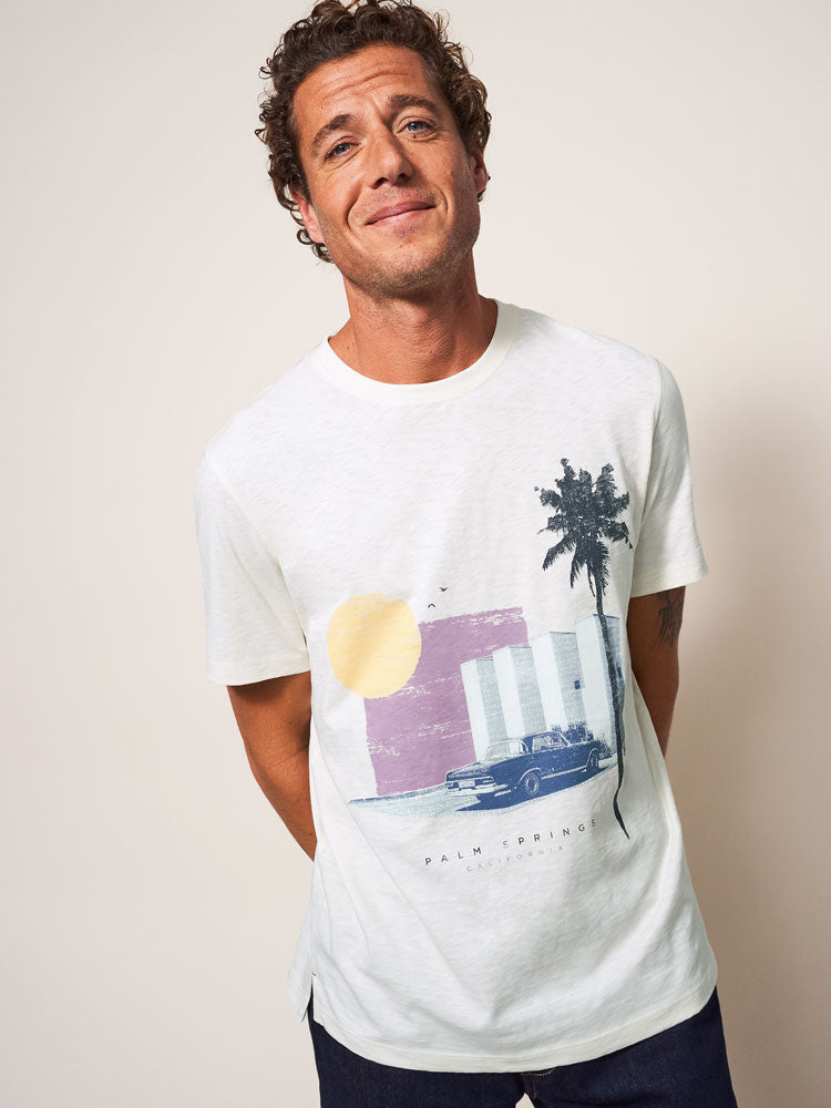 Palm Springs Graphic Tee - Natural White