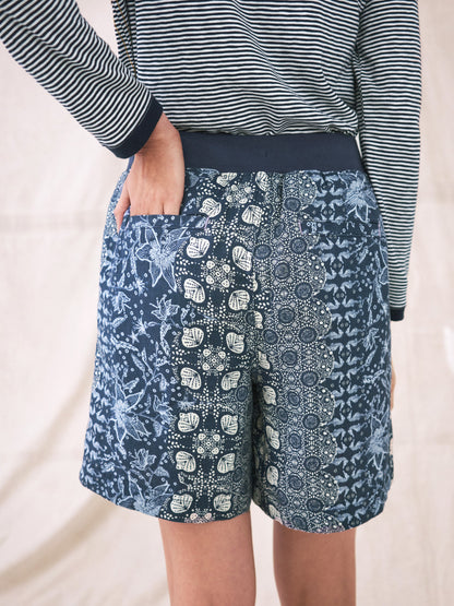 Effie Linen Shorts - Blue Multi
