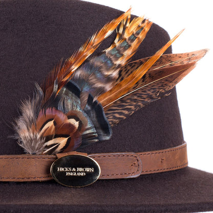 Suffolk Fedora - Dark Brown Gamebird Feather