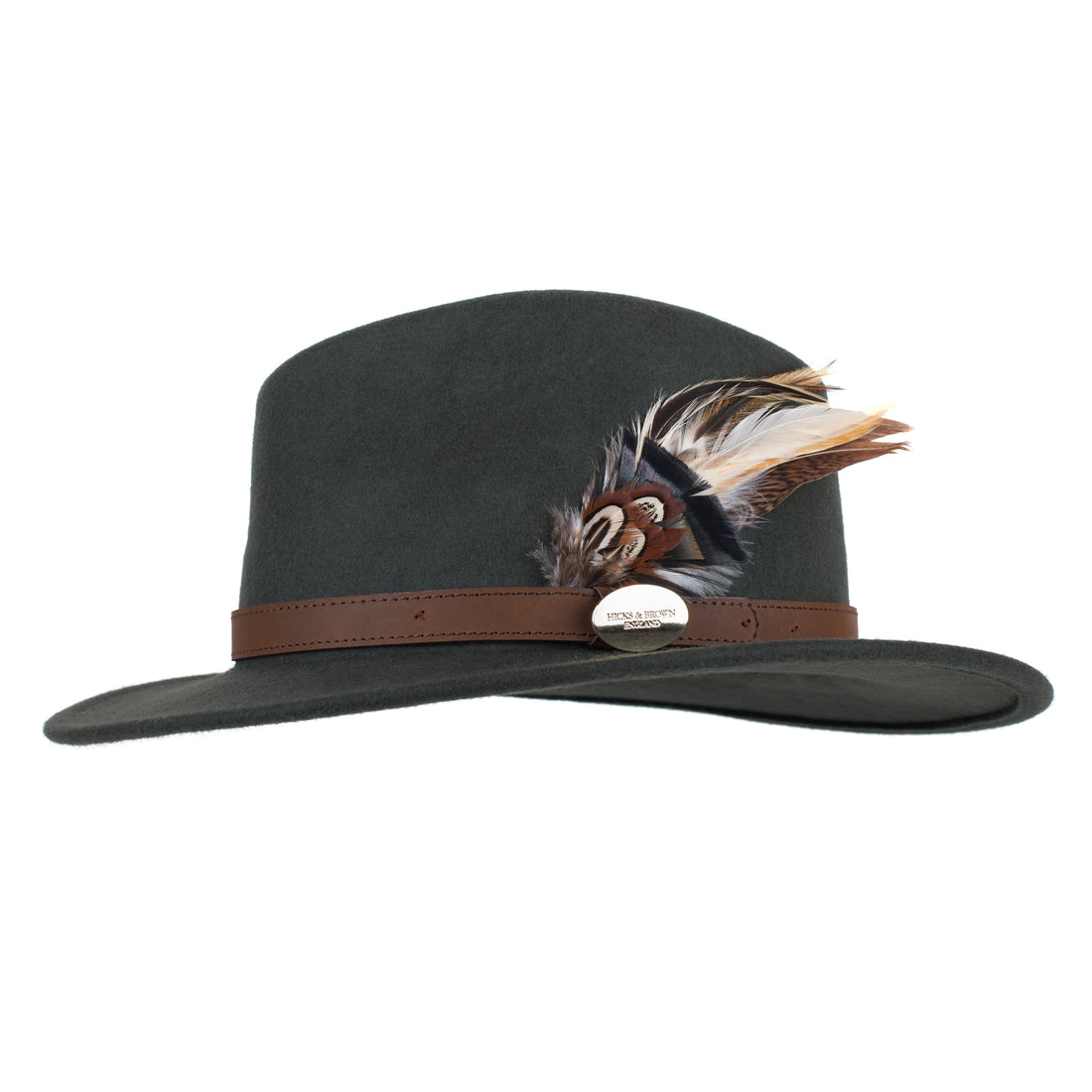 Suffolk Fedora Bronze Side Feather - Olive