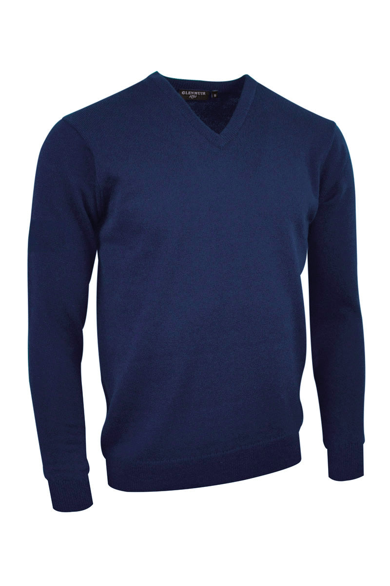 Lomond V Neck Lambswool Sweater - Navy