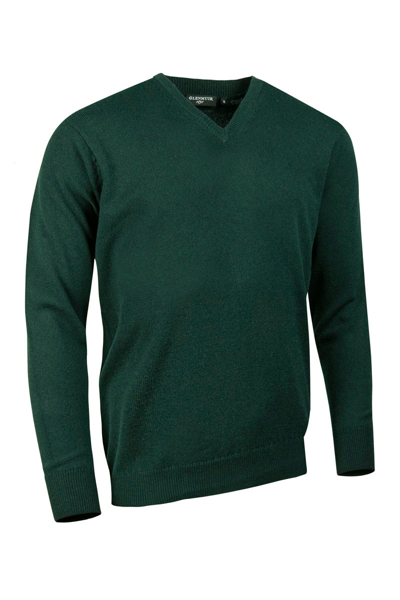 Lomond V Neck Lambswool Sweater - Tartan Green
