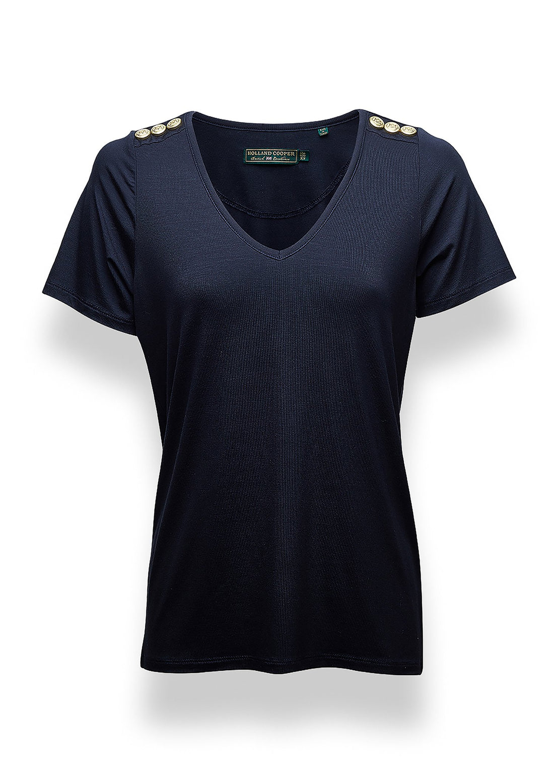Relax Fit Vee Neck Tee - Navy