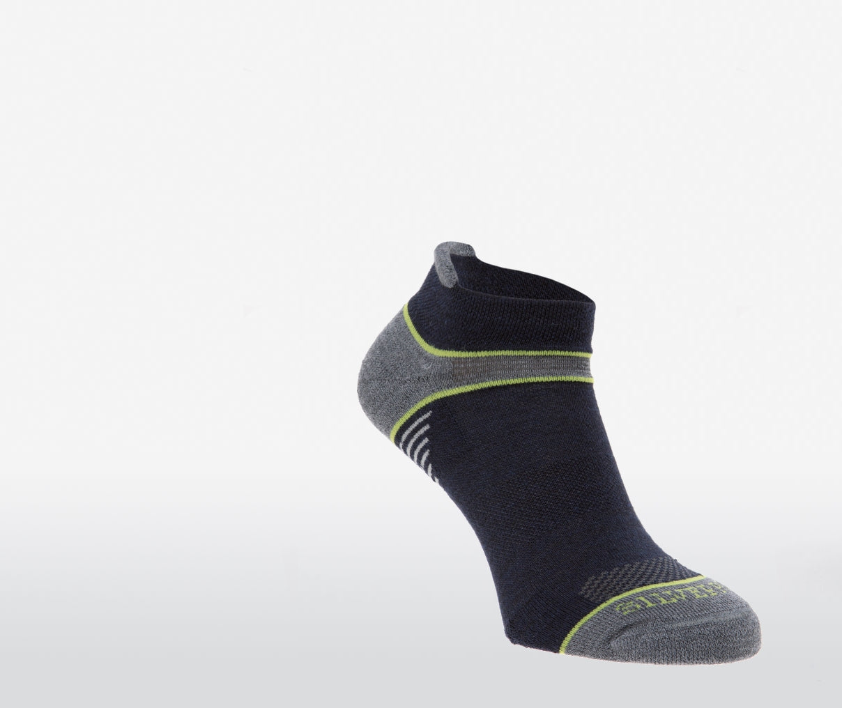 On The Move No Show Socks - Navy/Lime
